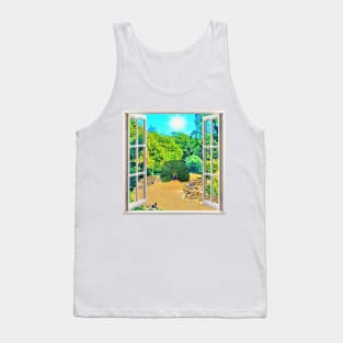 Garden Window View with Birds Tank Top